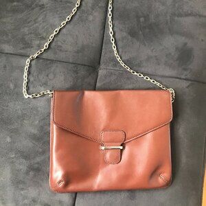 Brown Purse with metallic chain
